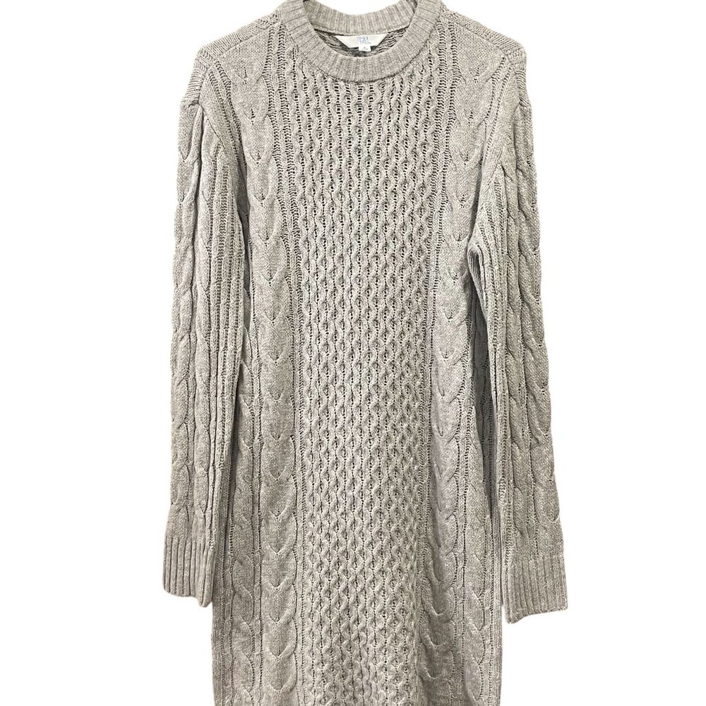 Women's Cable Knit Dress, Time & Tru, S (4-6), Gray, NWOT